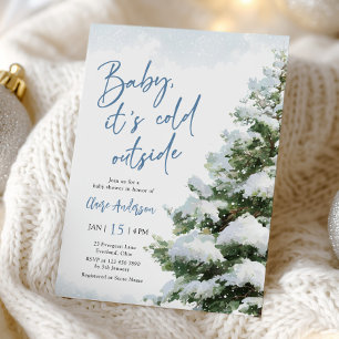 Baby It's Cold Outside Blaue Babyparty-Einladung Einladung