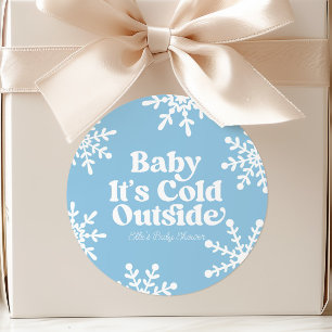 Baby It's Cold Outside Blaue Schneeflocke-Baby-Par Runder Aufkleber