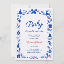 Baby It's Cold Outside blaue Winter-Baby-Party
