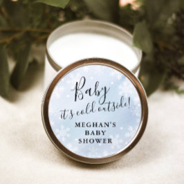 Baby It's Cold Outside Blue Baby Dusche Gefallen Runder Aufkleber