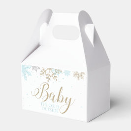 Baby It's Cold Outside Blue Snowflake Baby Shower Geschenkschachtel
