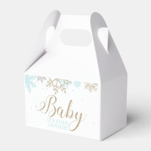Baby It's Cold Outside Blue Snowflake Baby Shower Geschenkschachtel