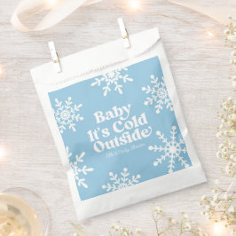 Baby It's Cold Outside Blue Snowflake Baby Shower Geschenktütchen