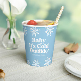 Baby It's Cold Outside Blue Snowflake Baby Shower Pappbecher