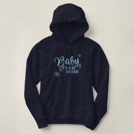Baby It's Cold Outside Blue Snowflake Hoodie