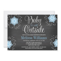 Baby It's Cold Outside Blue Snowflakes Baby Dusche