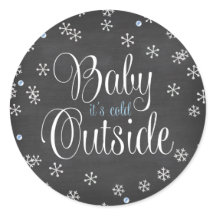 Baby It's Cold Outside Blue Snowflakes Baby Dusche