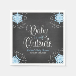 Baby It's Cold Outside Blue Snowflakes Baby Dusche Serviette