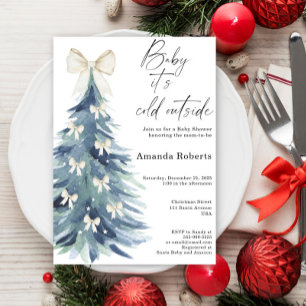 Baby It's Cold Outside Bow Babyparty Einladung
