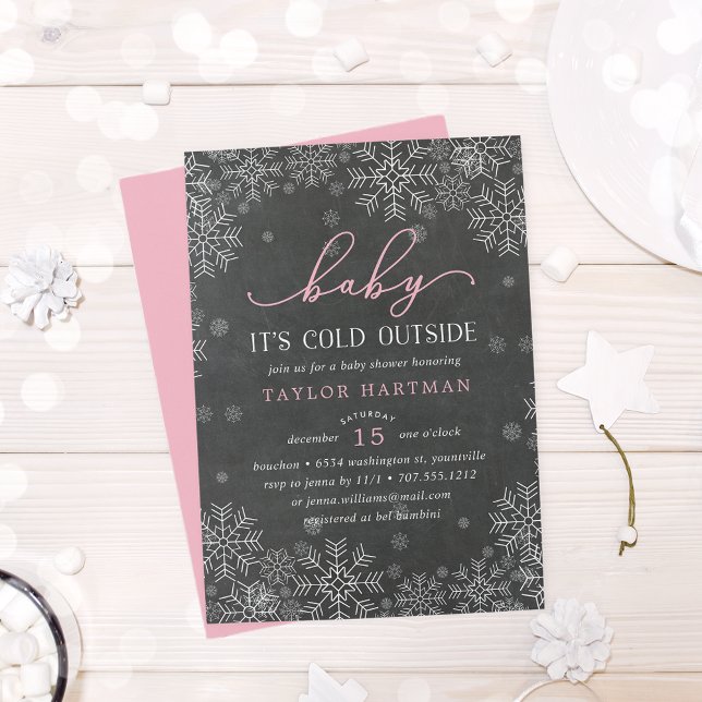 Baby It's Cold Outside Chalkboard Dusche einladen Einladung (Von Creator hochgeladen)