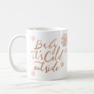 Baby It's Cold Outside Chic Pink Watercolor Script Kaffeetasse