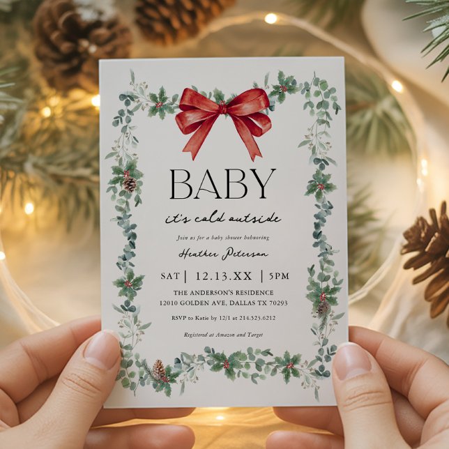 Baby It's Cold Outside Christmas Baby Shower Einladung (Von Creator hochgeladen)