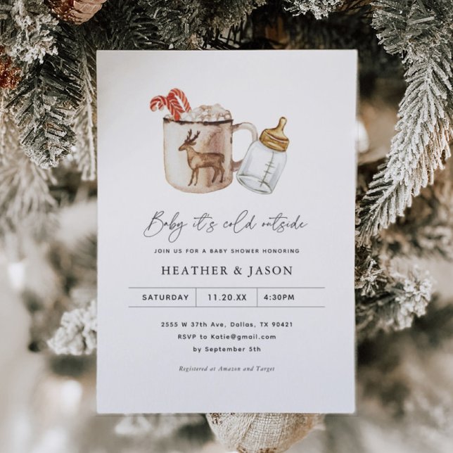 Baby It's Cold Outside Cosy Winter Baby Dusche Einladung (Von Creator hochgeladen)