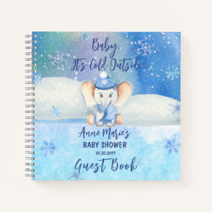 Baby It's Cold Outside Elephant Shower Guest Book Notizbuch