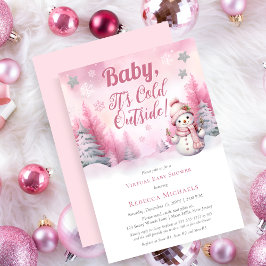 Baby It's Cold Outside Girl Virtual Baby Dusche Einladung