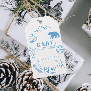 Baby It's Cold Outside Handgezeichnetes Blaues Bab Geschenkanhänger