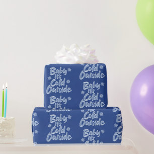 Baby It's Cold Outside Icy Blue Frozen Weihnachten Geschenkpapier
