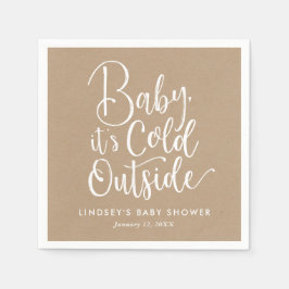 Baby It's Cold Outside Imitats Kraft Baby Shower Serviette