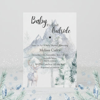 Baby It's Cold Outside Immergrüne Winter-Baby-Part Einladung
