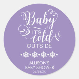 Baby It's Cold Outside Lila Baby Shower Sticker