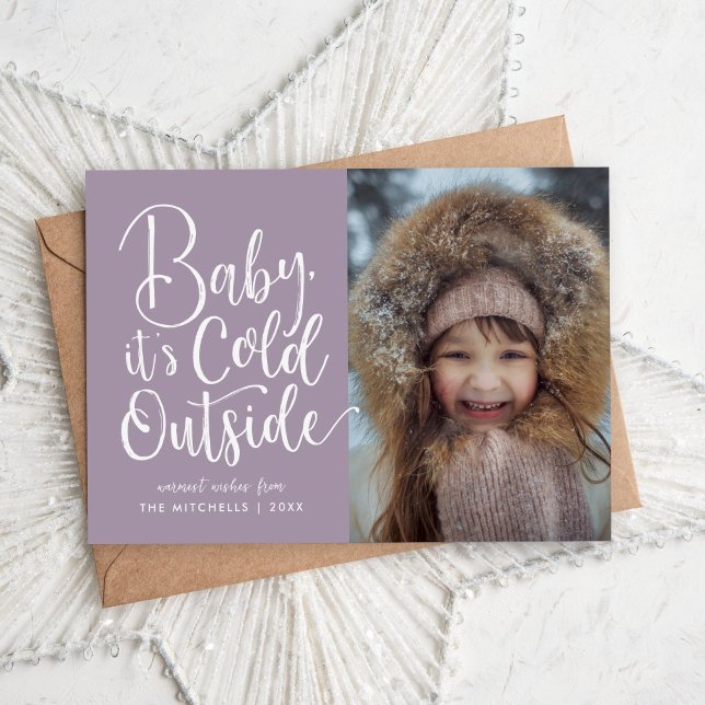 Baby It's Cold Outside Magnetic Holiday Foto Card Magnetkarte (Von Creator hochgeladen)
