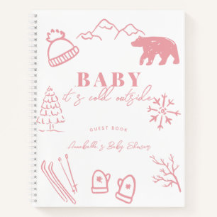 Baby It's Cold Outside Pink Babyparty-Gästebuch Notizbuch