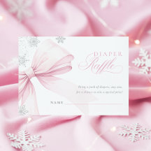 Baby It's Cold Outside Pink Bow Windel-Raffle-Kart