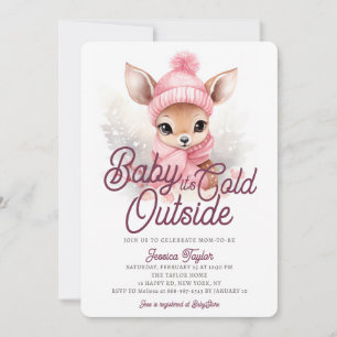 Baby It's Cold Outside Reh Rosa Winter Babyparty Einladung