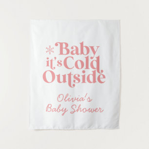 Baby It's Cold Outside Retro Baby Dusche Willkomme Wandteppich