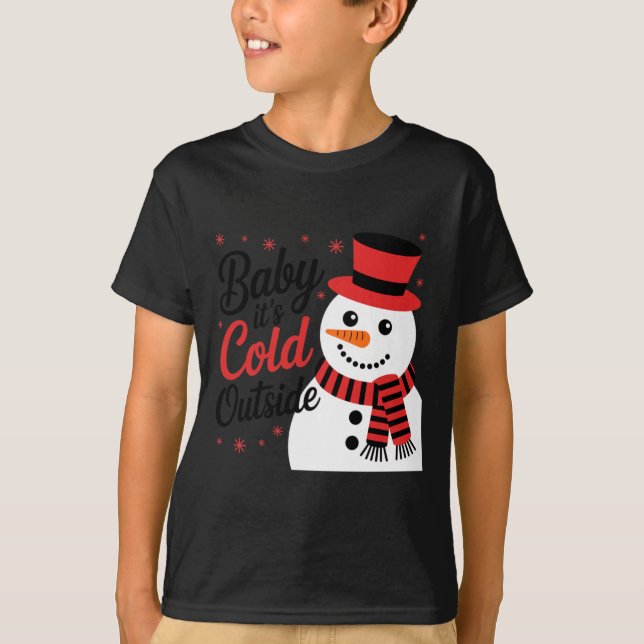 Baby It's Cold Outside Retro Christmas Long Sleeve T-Shirt (Vorderseite)