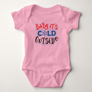 Baby It's Cold Outside Rosa Baby-Body Strampler