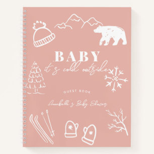 Baby It's Cold Outside Rosa Babyparty-Gästebuch Notizbuch