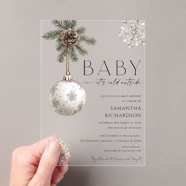 Baby it's cold outside rustic boho baby shower acryleinladungen (Insitu (Handheld))