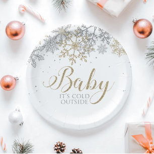 Baby It's Cold Outside Schneebaby Baby Shower Pappteller