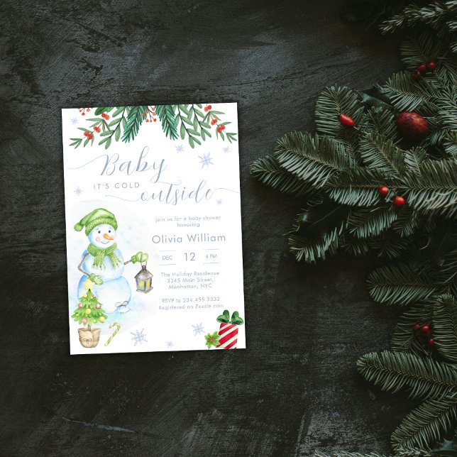 Baby It's Cold Outside Snowman Baby Shower Einladung (Baby It's Cold Outside Snowman Baby Shower Invitation)