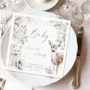 Baby It's Cold Outside Wald-Baby-Party  Serviette