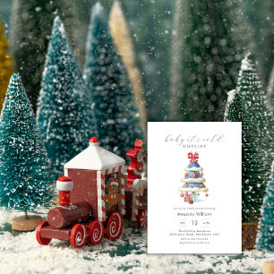 Baby It's Cold Outside Weihnachtsbaum Baby Shower Einladung