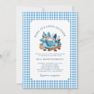 Baby It's Cold Outside Winter Baby Dusche - Blau Einladung