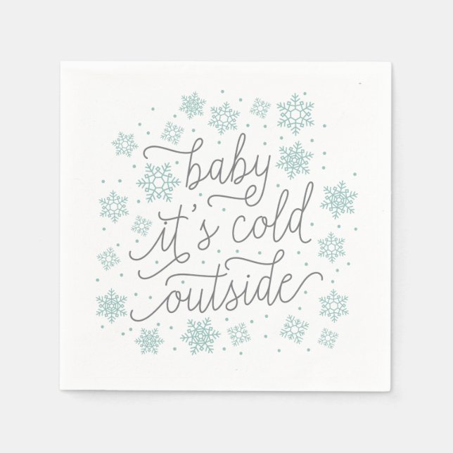 Baby It's Cold Outside Winter Baby Dusche Dekor Serviette (Vorderseite)