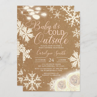 Baby It's Cold Outside Winter Baby Dusche Invitati Einladung