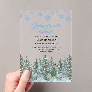 Baby It's Cold Outside Winter-Baby-Party Acryleinladungen