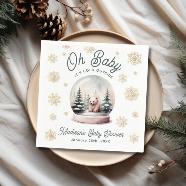 Baby It's Cold Outside Winter Baby Shower Paper Serviette (Baby It's Cold Outside Winter Baby Shower Paper Napkins)