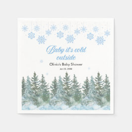 Baby It's Cold Outside Winter Baby Shower Serviette