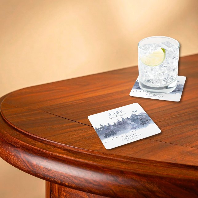 Baby It's Cold Outside Winter Baby Shower Unterset Rechteckiger Pappuntersetzer (Von Creator hochgeladen)