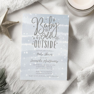 Baby It's Cold Outside Winter Boy Baby-Party Einladung