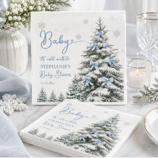 Baby It's Cold Outside Winter Boy Baby Shower  Serviette