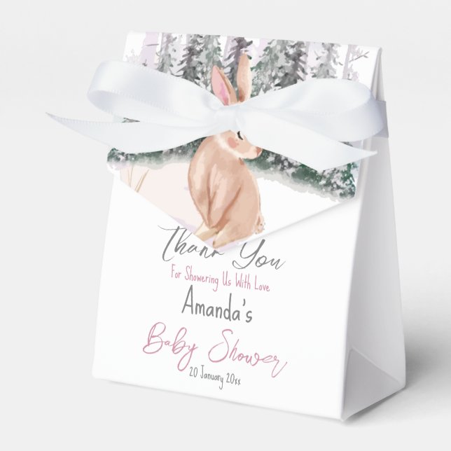 Baby It's Cold Outside Winter Bunny Baby Showe Geschenkschachtel (Vorderseite)