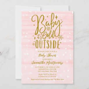 Baby It's Cold Outside Winter Girl Babyparty Einladung
