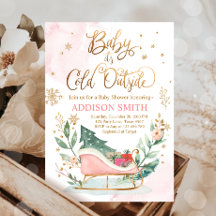 Baby It's Cold Outside Winter Sleigh Baby Dusche