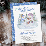 Baby it's Cold Outside Winter Snowman Baby Shower Einladung<br><div class="desc">Snowman Baby Shower invitation lettered with "baby it's cold outside" in a color palette of blue and white. Cute watercolor design with trio of merry snowmen surrounded by christmas trees. The winter holiday season invite has snowflakes on the back and curly typography.</div>